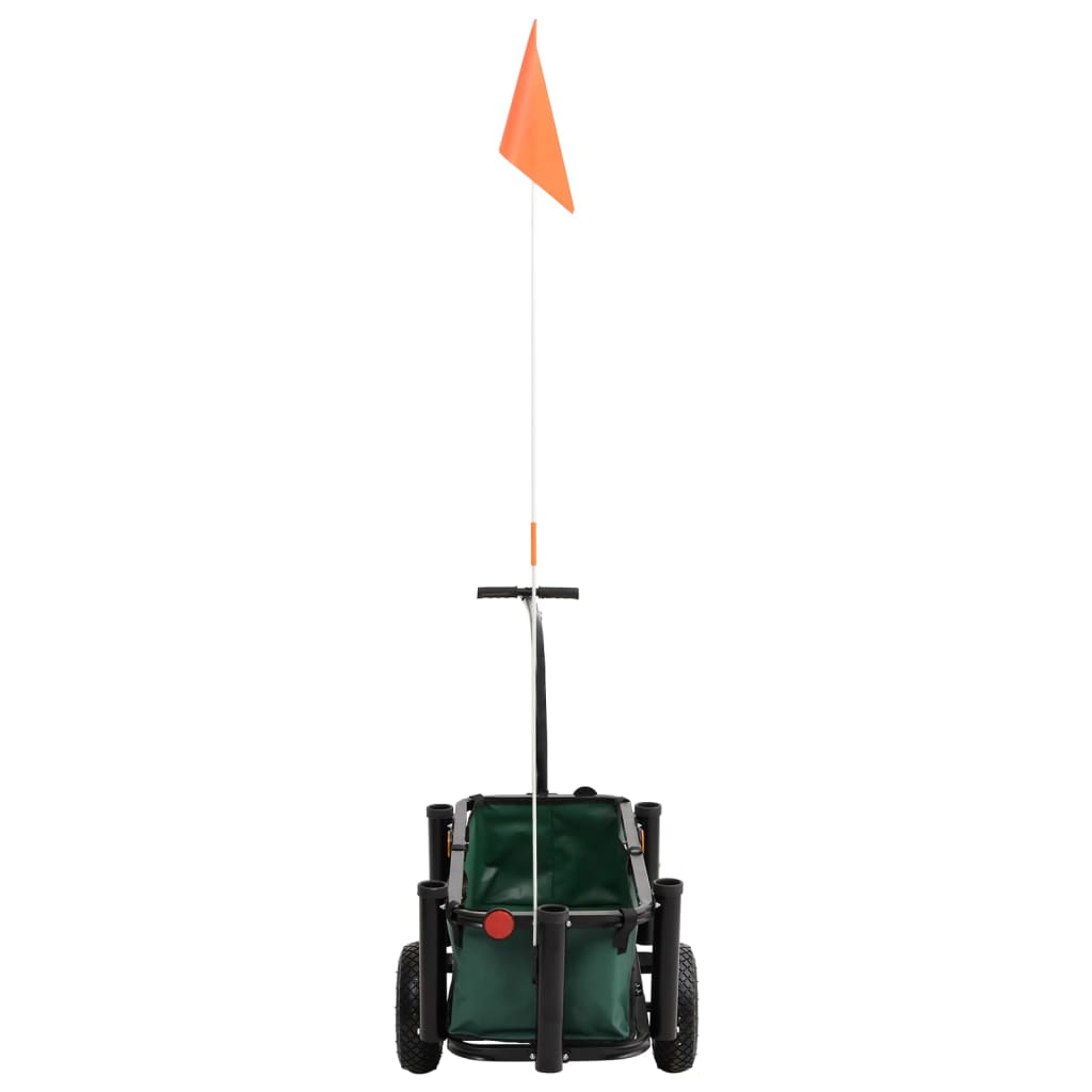 vidaXL Fishing Trolley with Bag Black Steel