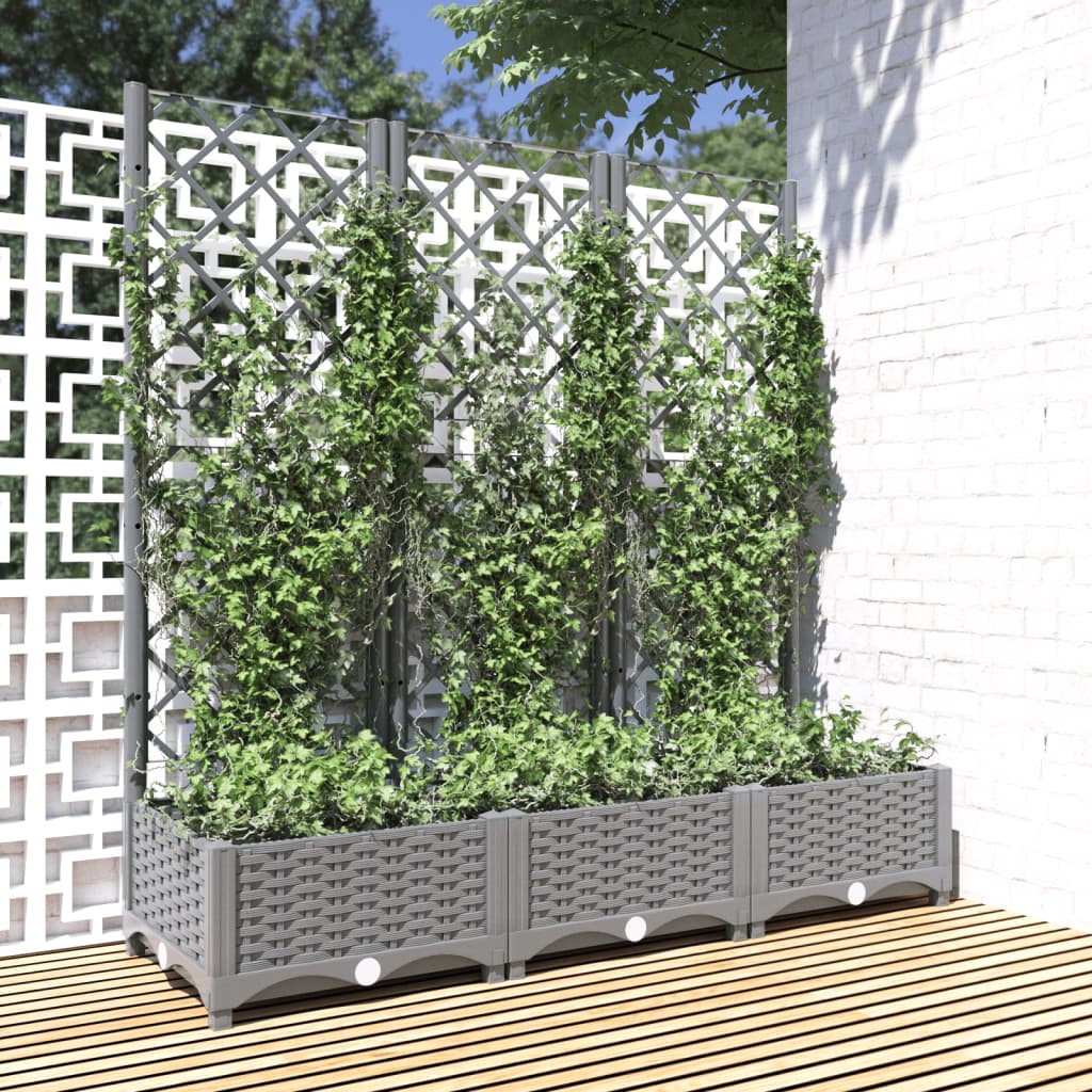 vidaXL Garden Planter | Light grey | Polypropylene | Large | Planters