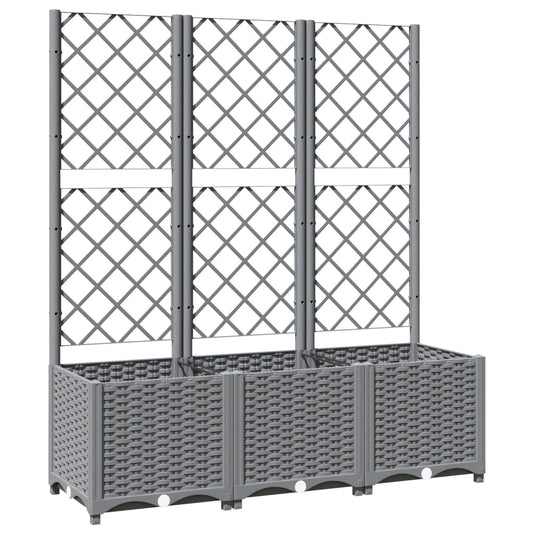 vidaXL Garden Planter | Light grey | Polypropylene | 120x40x136 cm | Durable