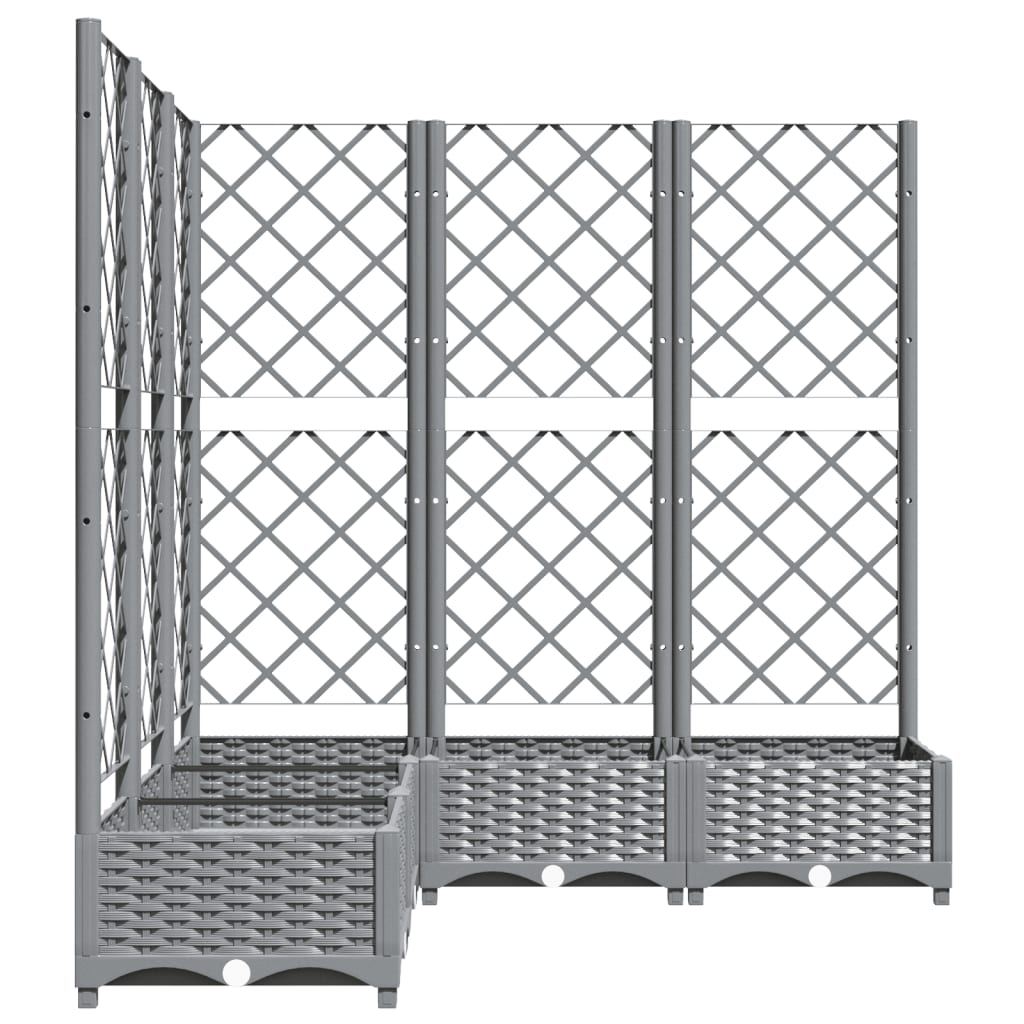 vidaXL Garden Planter with Trellis Light Grey 120x120x121.5 cm PP