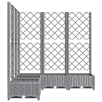 vidaXL Garden Planter with Trellis Light Grey 120x120x121.5 cm PP