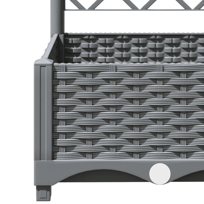 vidaXL Garden Planter with Trellis Light Grey 120x120x121.5 cm PP