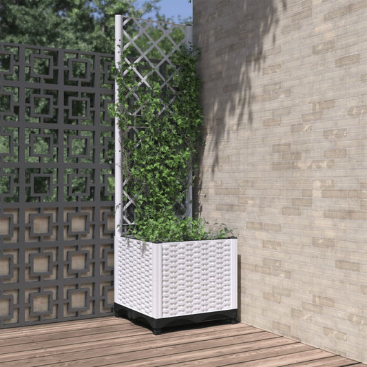 vidaXL Garden Planter | White | PP (polypropylene) | 40x40x136 cm | Planters