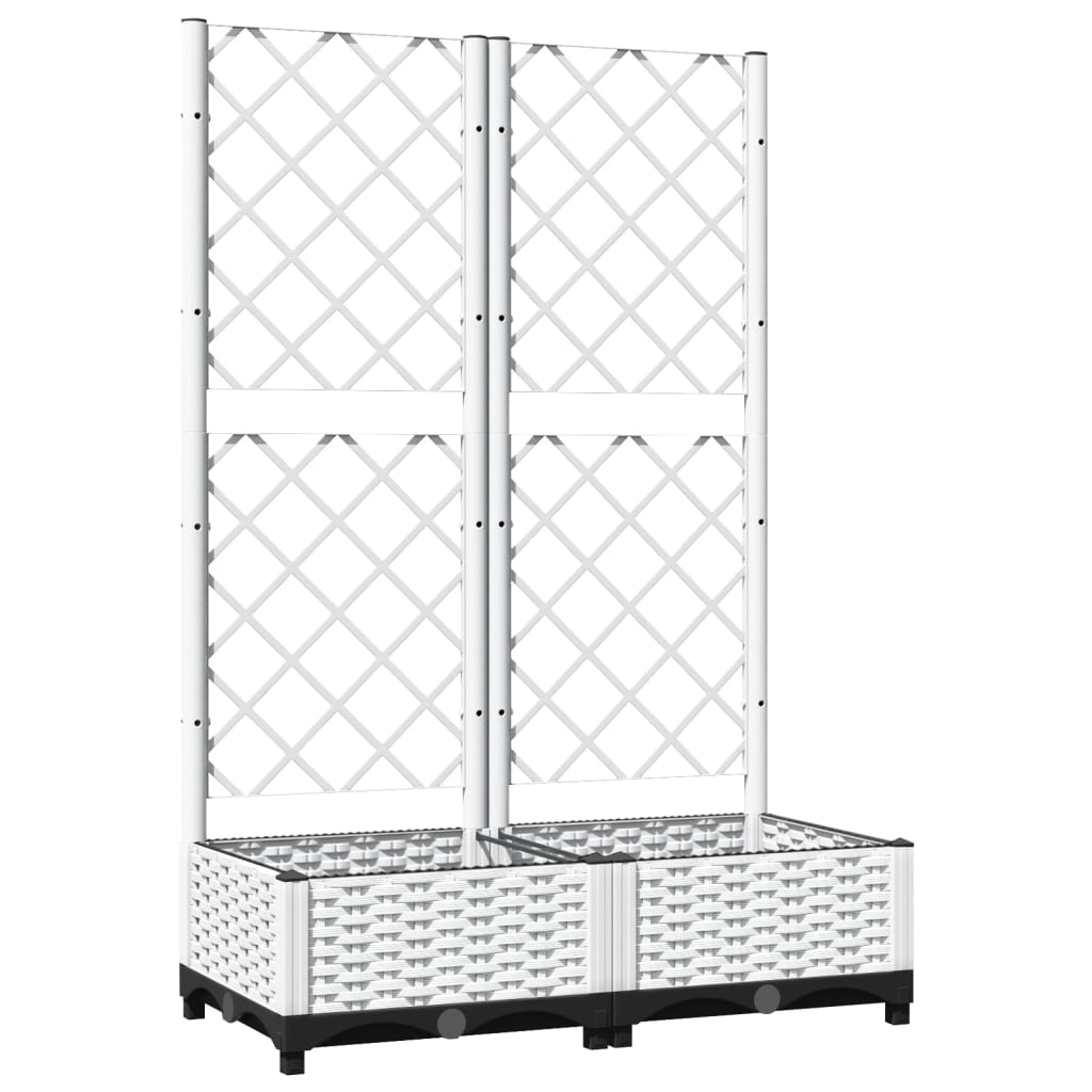 vidaXL Garden Planter | White | Polypropylene | Large | Planters