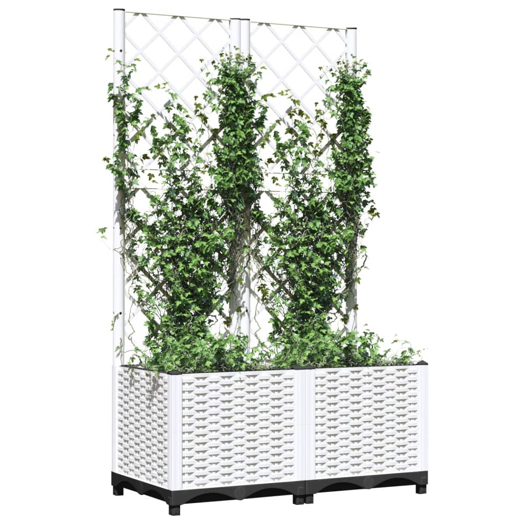 vidaXL Garden Planter | White | Polypropylene | Medium | Planters