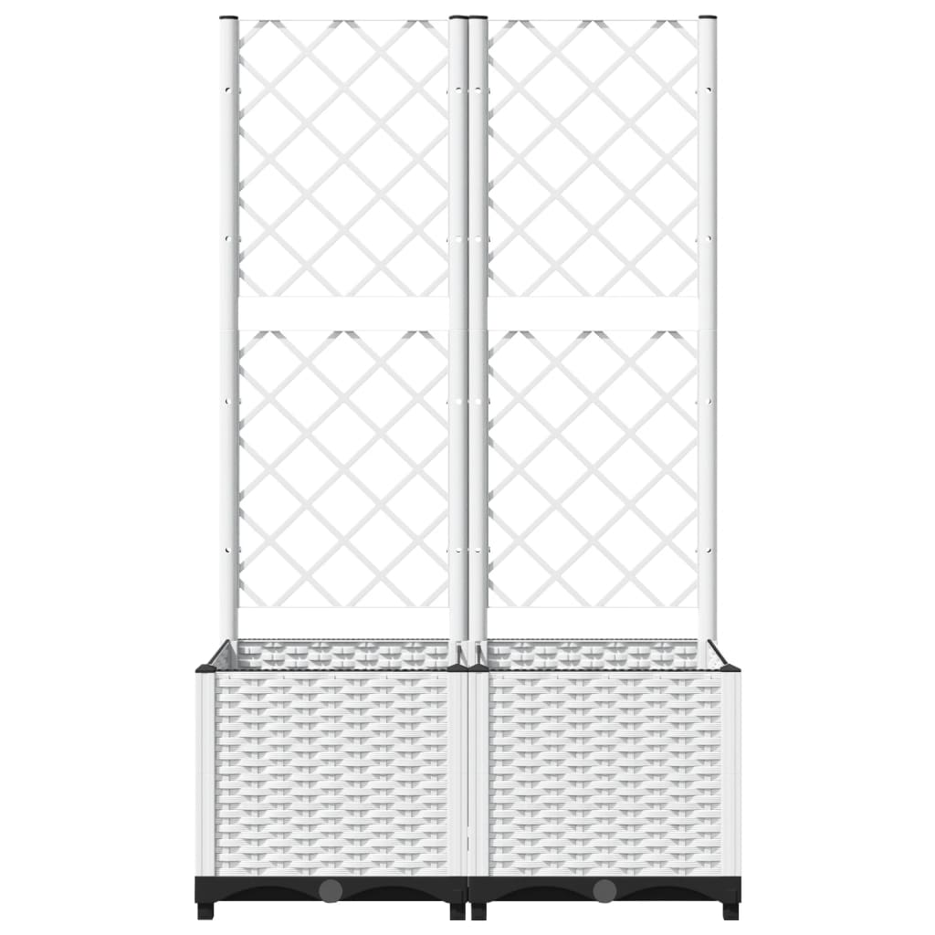 vidaXL Garden Planter | White | Polypropylene | Medium | Planters