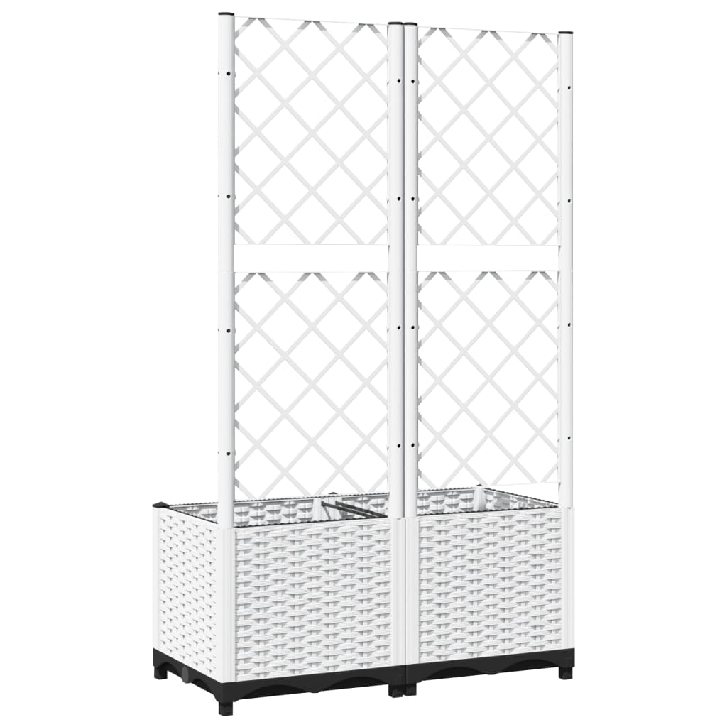vidaXL Garden Planter | White | Polypropylene | Medium | Planters