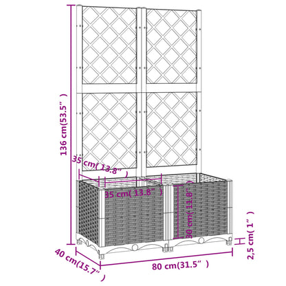 vidaXL Garden Planter | White | Polypropylene | Medium | Planters