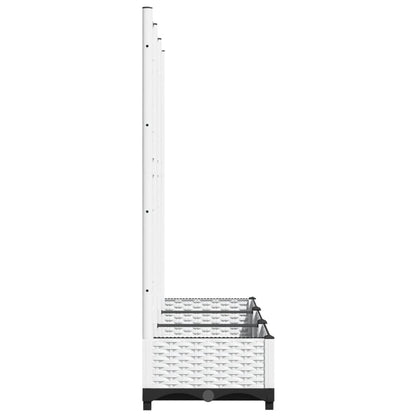 vidaXL Garden Planter with Trellis White 120x40x121.5 cm PP