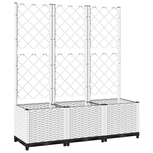 vidaXL Garden Planter | White | Polypropylene | 120 x 40 x 136 cm | Planters