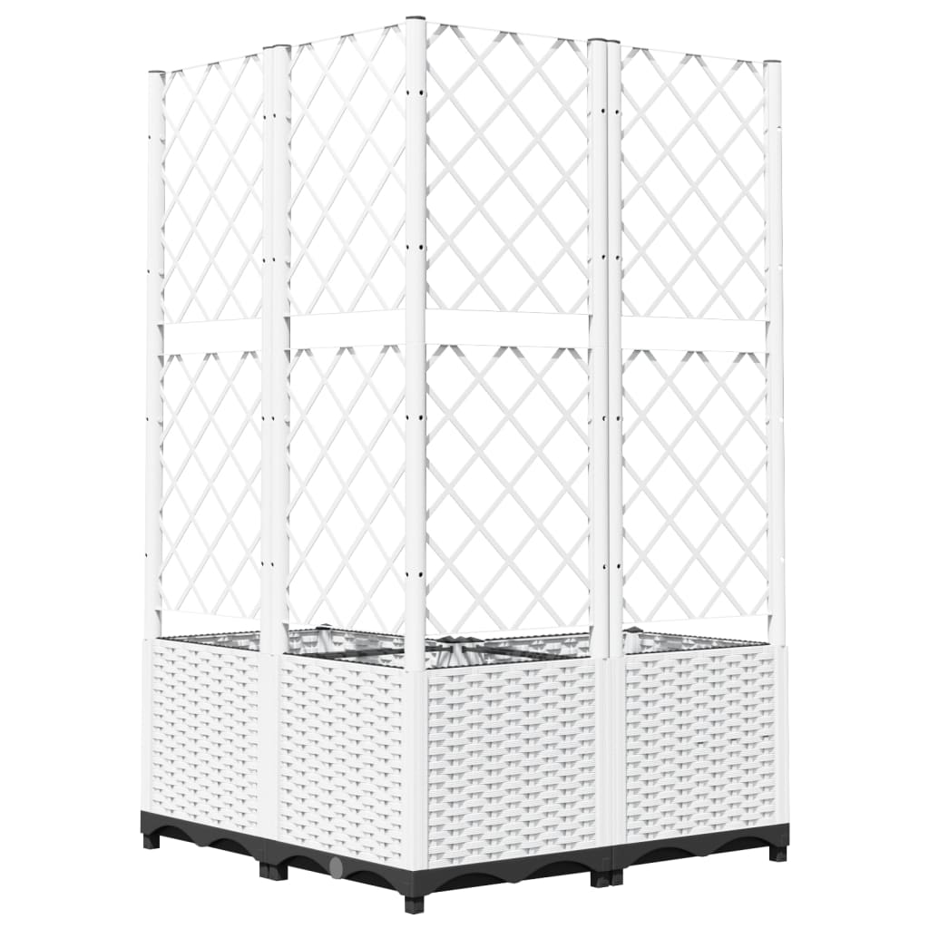 vidaXL Garden Planter | White | Polypropylene | Large | Planters