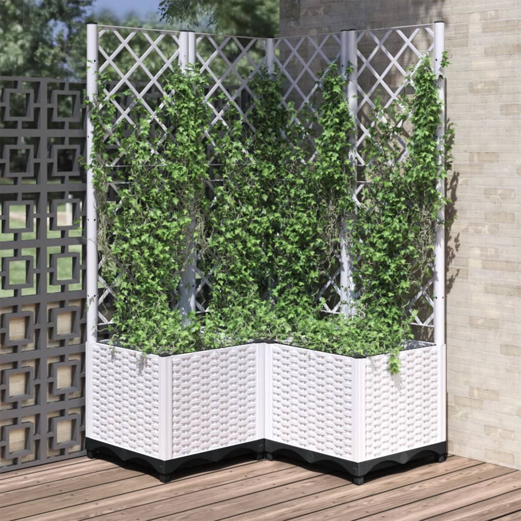 vidaXL Garden Planter | White | Polypropylene | Large | Planters