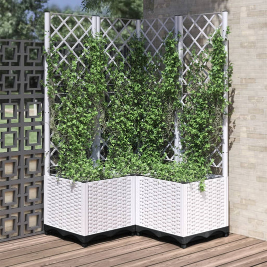 vidaXL Garden Planter | White | Polypropylene | Large | Planters