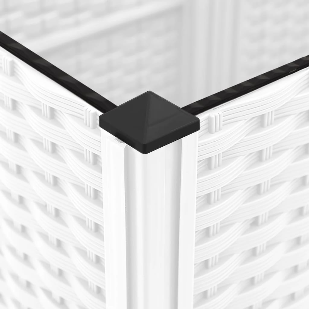 vidaXL Garden Planter with Trellis White 120x120x136 cm PP