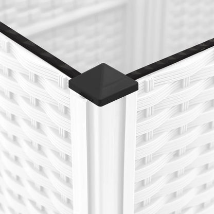 vidaXL Garden Planter with Trellis White 120x120x136 cm PP