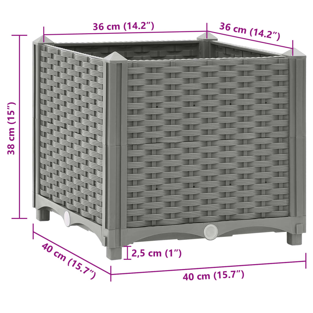 vidaXL Raised Bed 40x40x38 cm Polypropylene