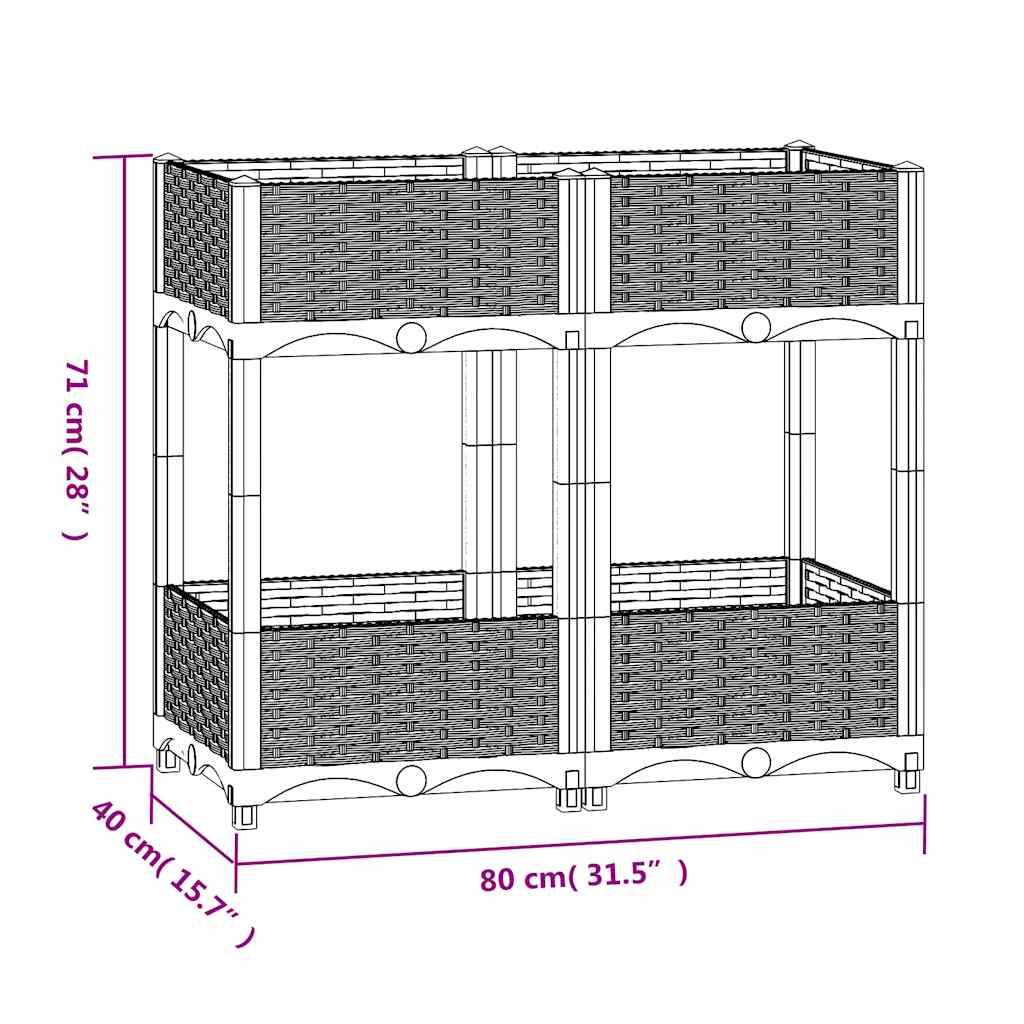 vidaXL Raised Bed 80x40x71 cm Polypropylene