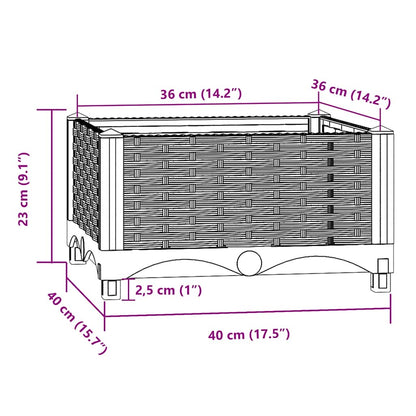 vidaXL Raised Bed 40x40x23 cm Polypropylene
