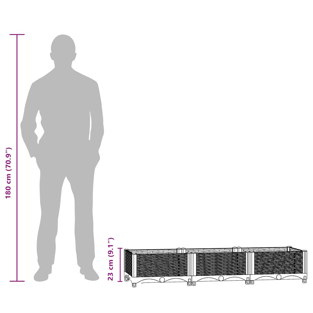 vidaXL Raised Bed 120x40x23 cm Polypropylene