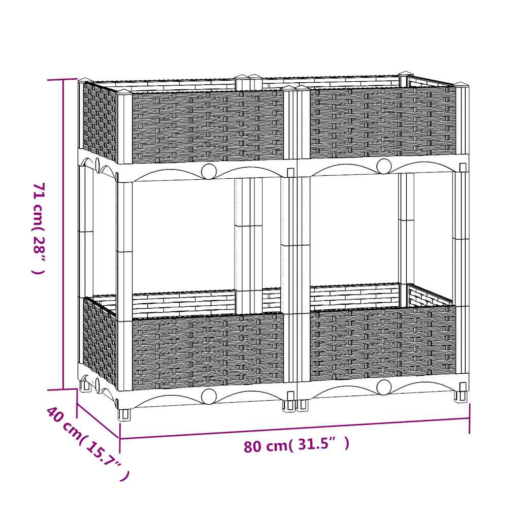 vidaXL Raised Bed 80x40x71 cm Polypropylene