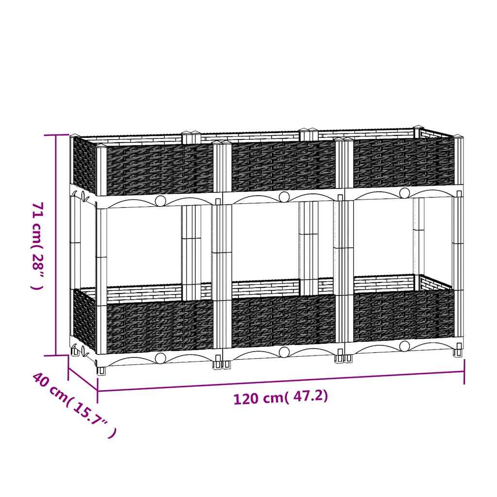 vidaXL Raised Bed 120x40x71 cm Polypropylene