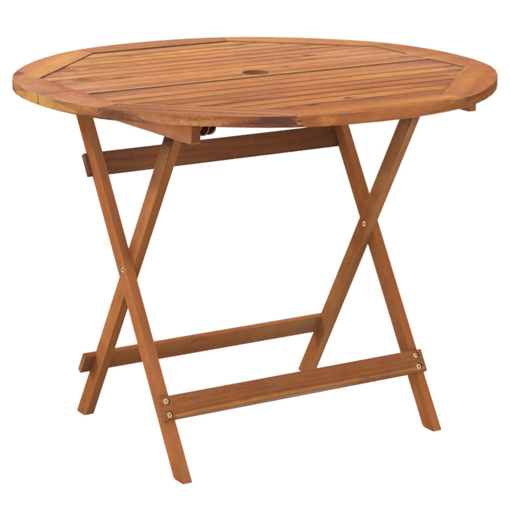 vidaXL Garden Table | Natural Wood | Solid Acacia wood | Medium | Foldable