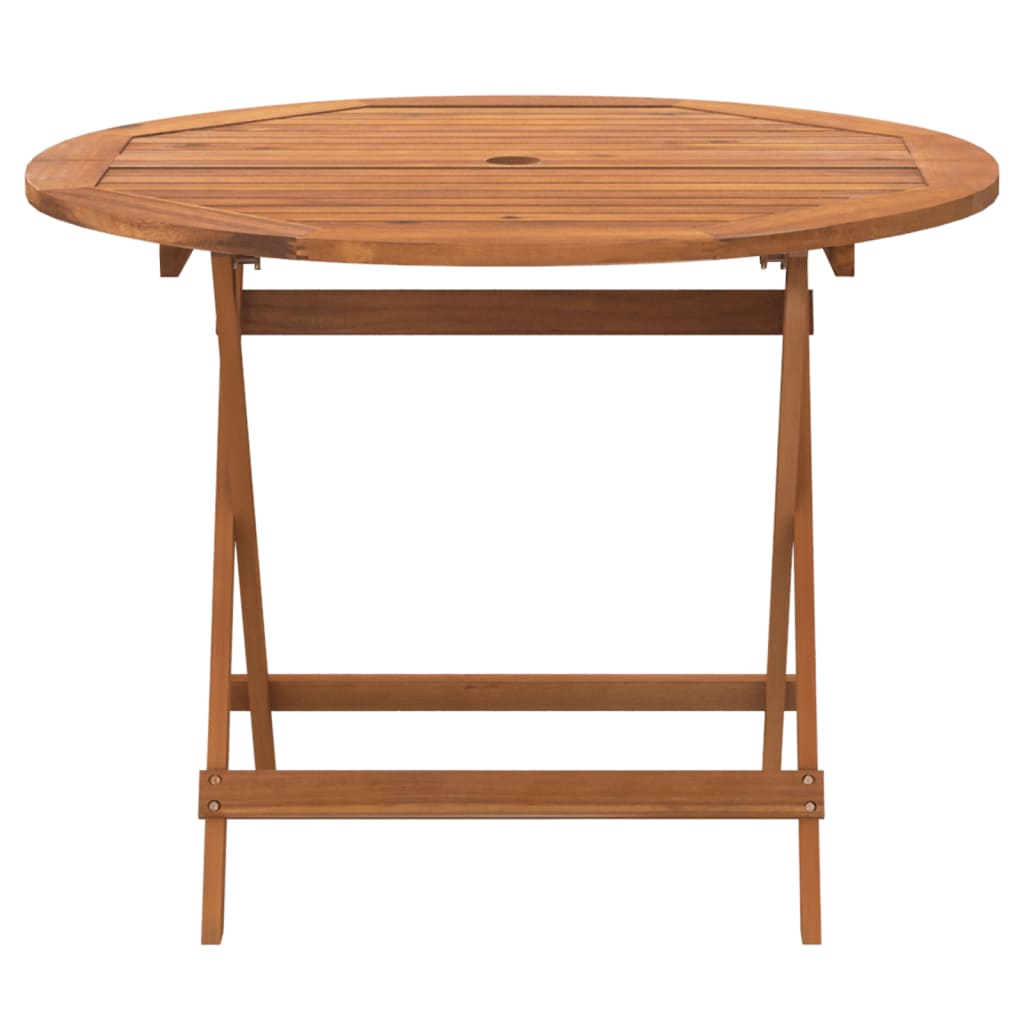 vidaXL Garden Table | Natural Wood | Solid Acacia wood | Medium | Foldable