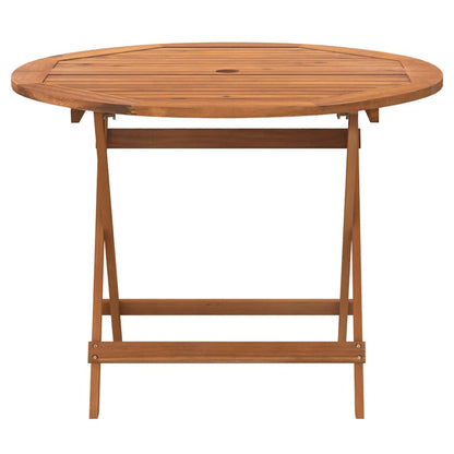 vidaXL Folding Garden Table Ø 90x75 cm Solid Wood Acacia