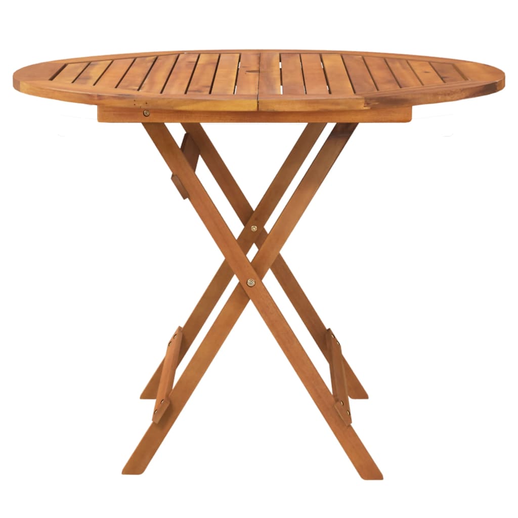 vidaXL Garden Table | Natural Wood | Solid Acacia wood | Medium | Foldable