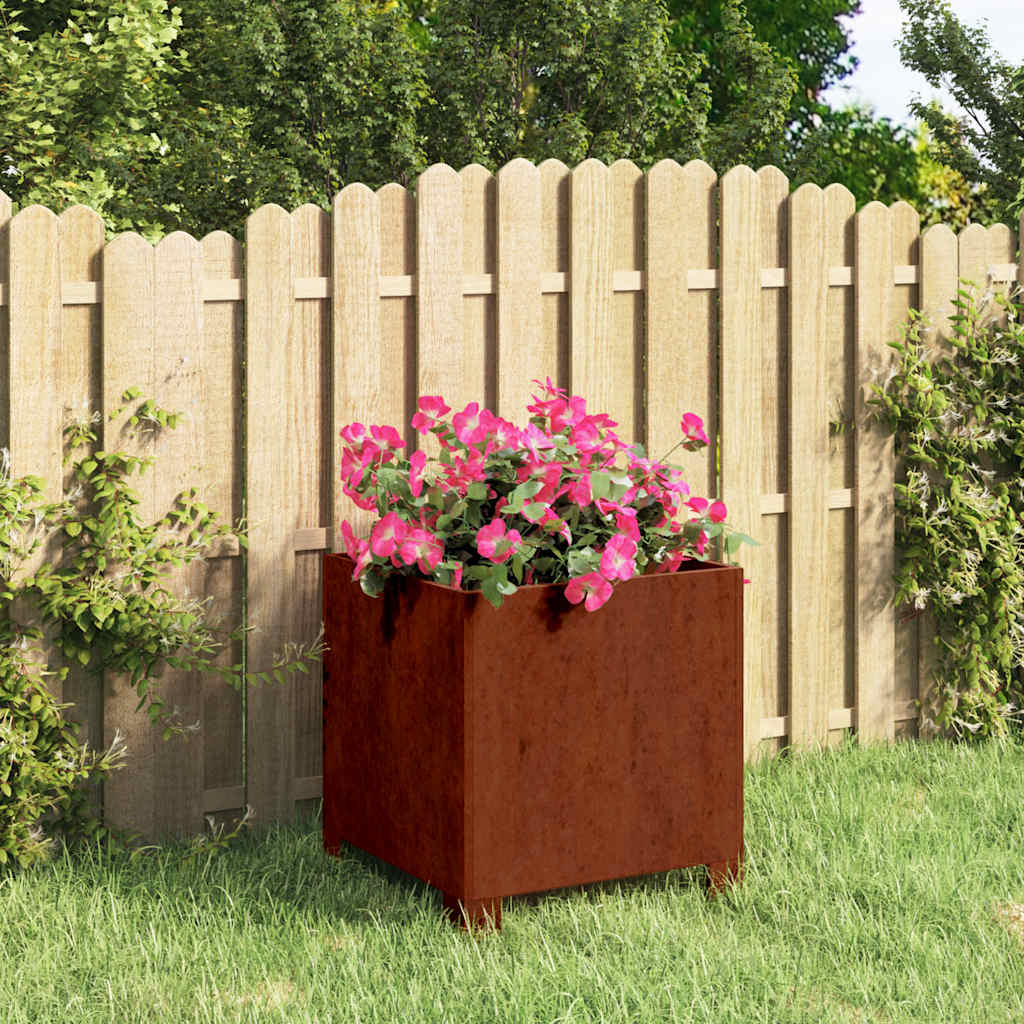 vidaXL Planter with Legs Rusty 30x30x30 cm Corten Steel