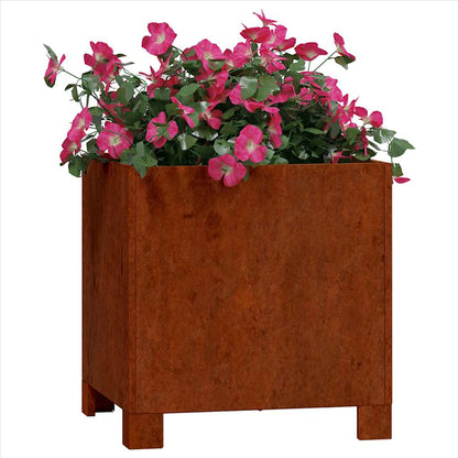 vidaXL Planters with Legs 2 pcs Rusty 30x30x30 cm Corten Steel