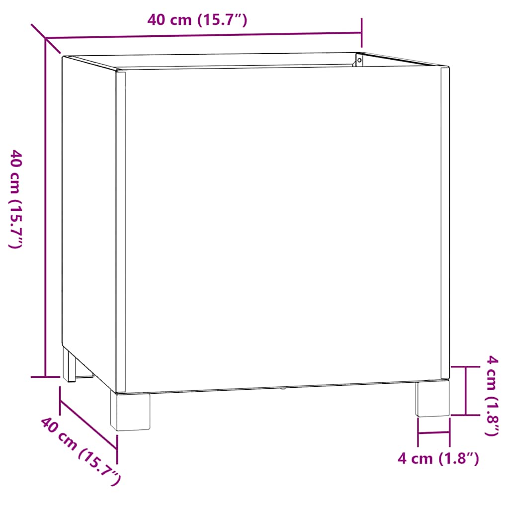 vidaXL Planter with Legs Rusty 40x40x40 cm Corten Steel