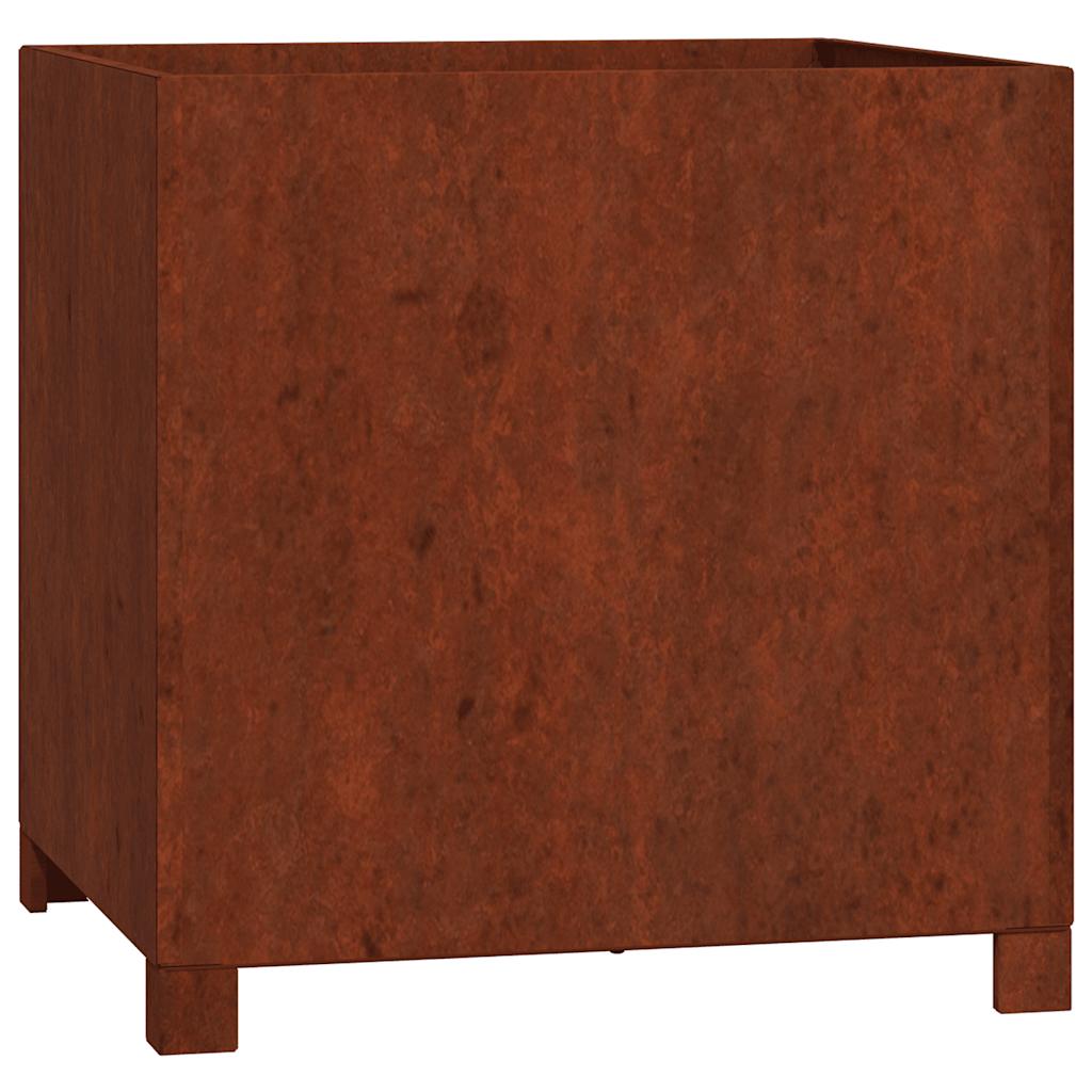 vidaXL Planters with Legs 2 pcs Rusty 50x50x50 cm Corten Steel