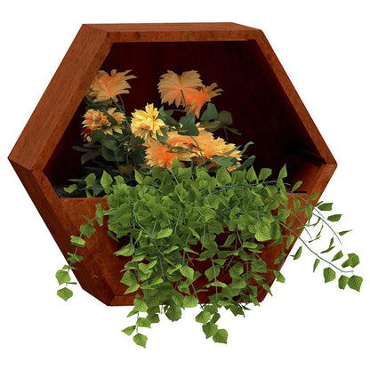 vidaXL Wall Planters 2 pcs Rusty Corten Steel 46x10x40 cm
