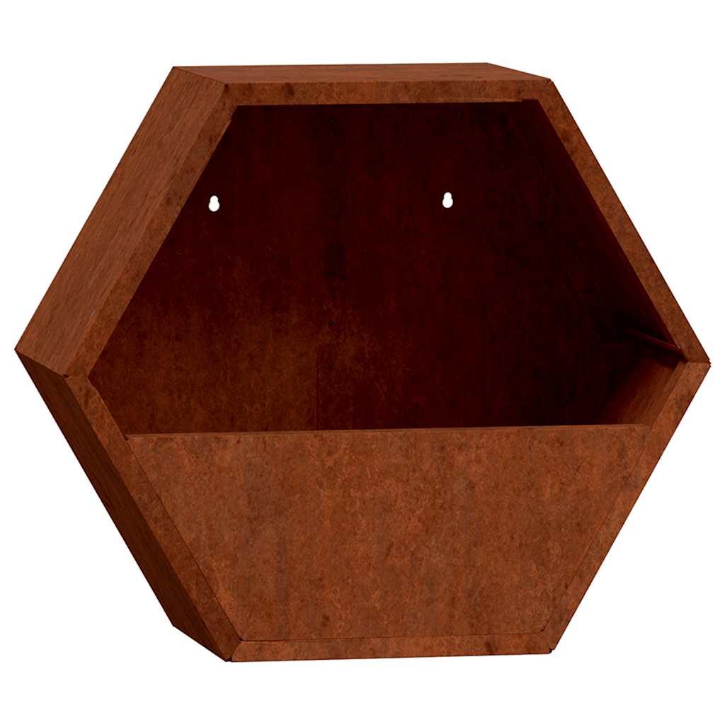 vidaXL Wall Planters 2 pcs Rusty Corten Steel 46x10x40 cm
