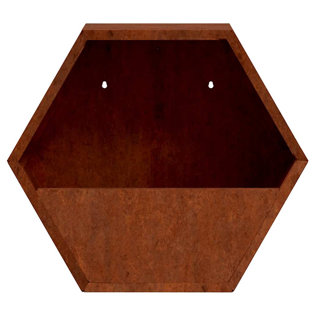 vidaXL Wall Planters 2 pcs Rusty Corten Steel 46x10x40 cm
