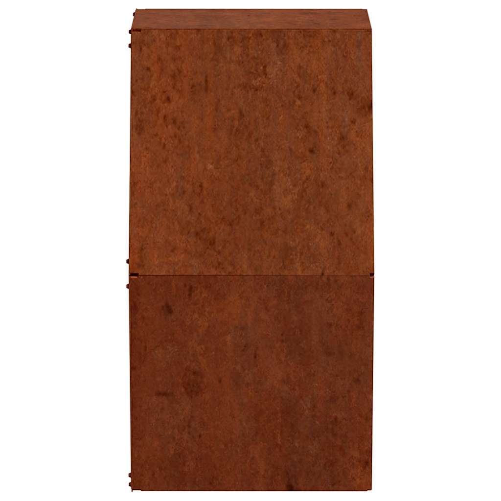 vidaXL Wall Planters 2 pcs Rusty Corten Steel 46x10x40 cm
