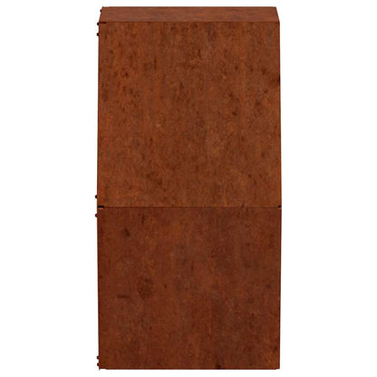 vidaXL Wall Planters 2 pcs Rusty Corten Steel 46x10x40 cm