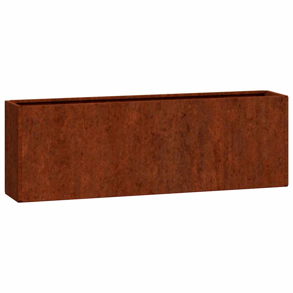 vidaXL Wall Planters 2 pcs Rusty Corten Steel 53x10x17 cm