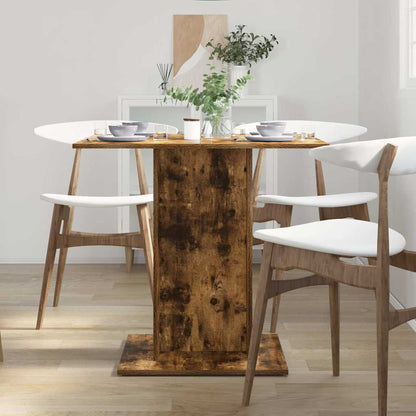 vidaXL Dining Table Smoked Oak 80x80x75 cm Engineered Wood