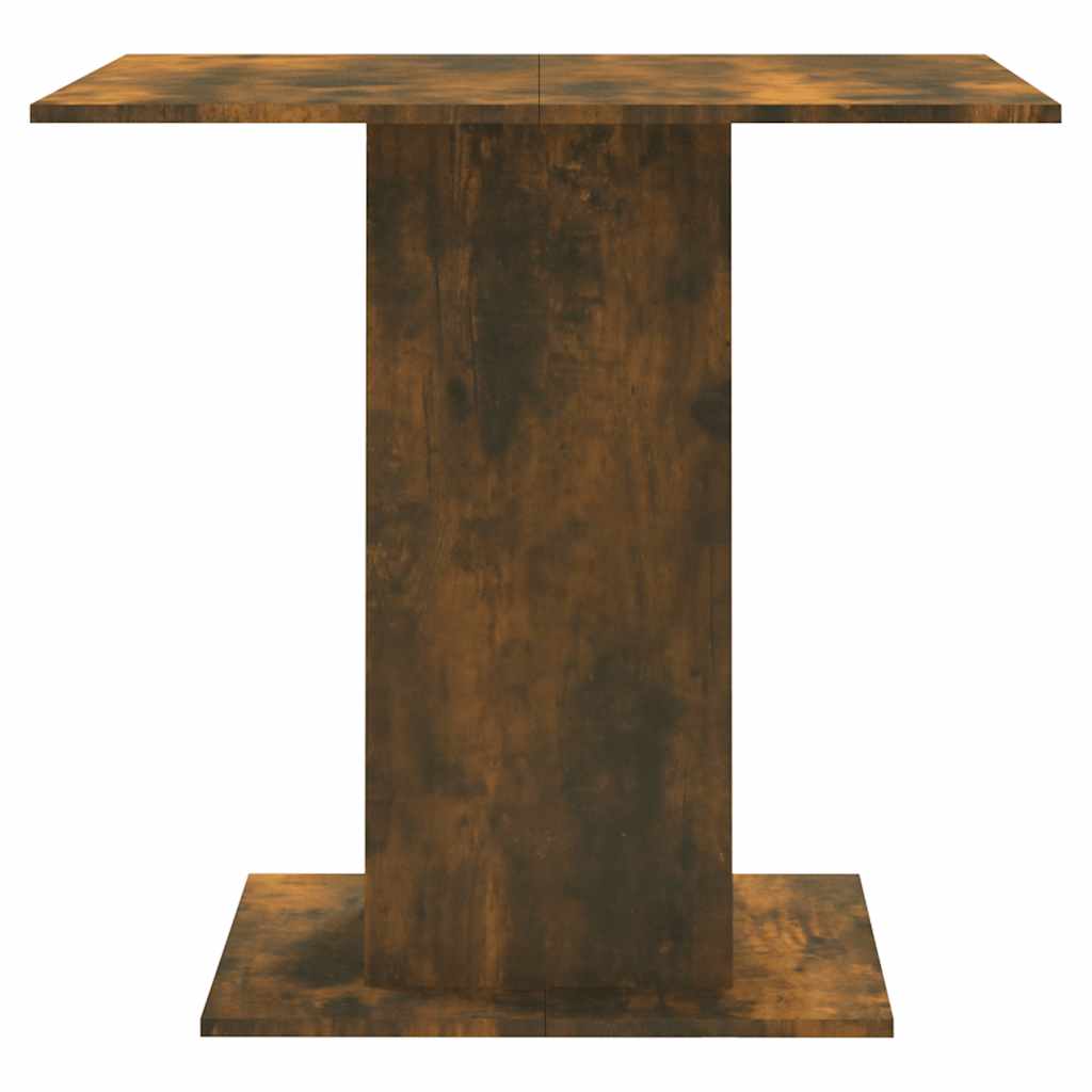 vidaXL Dining Table Smoked Oak 80x80x75 cm Engineered Wood