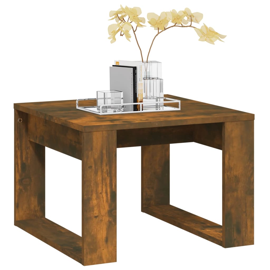 vidaXL Side Table Smoked Oak 50x50x35 cm Engineered Wood