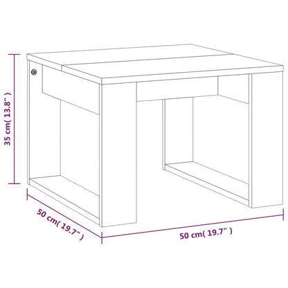 vidaXL Side Table Grey Sonoma 50x50x35 cm Engineered Wood