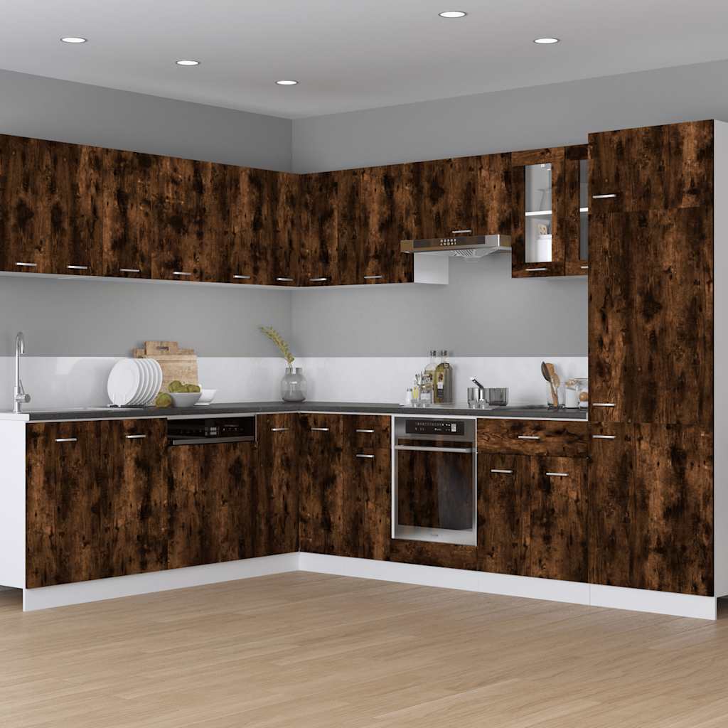 vidaXL Oven Cabinet "Lyon" Smoked Oak 60x46x81,5 cm Engineered Wood