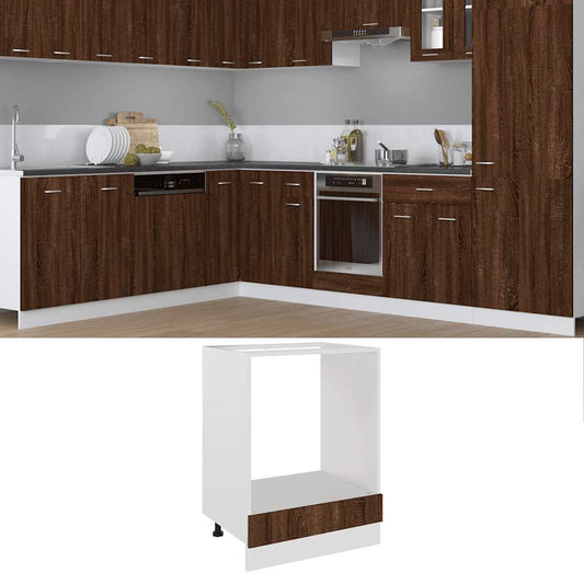 vidaXL Oven Cabinet "Lyon" Brown Oak 60x46x81,5 cm Engineered Wood