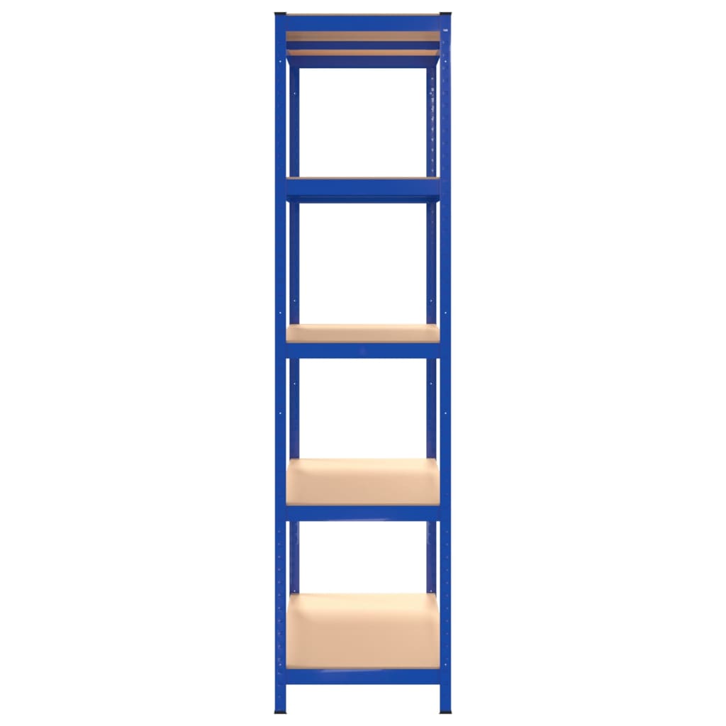 vidaXL 5-Layer Shelves 4 pcs Blue Steel&Engineered Wood