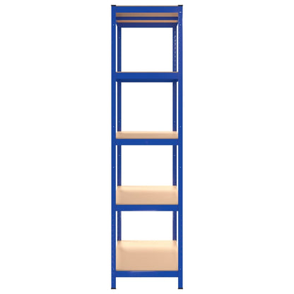 vidaXL 5-Layer Shelves 4 pcs Blue Steel&Engineered Wood