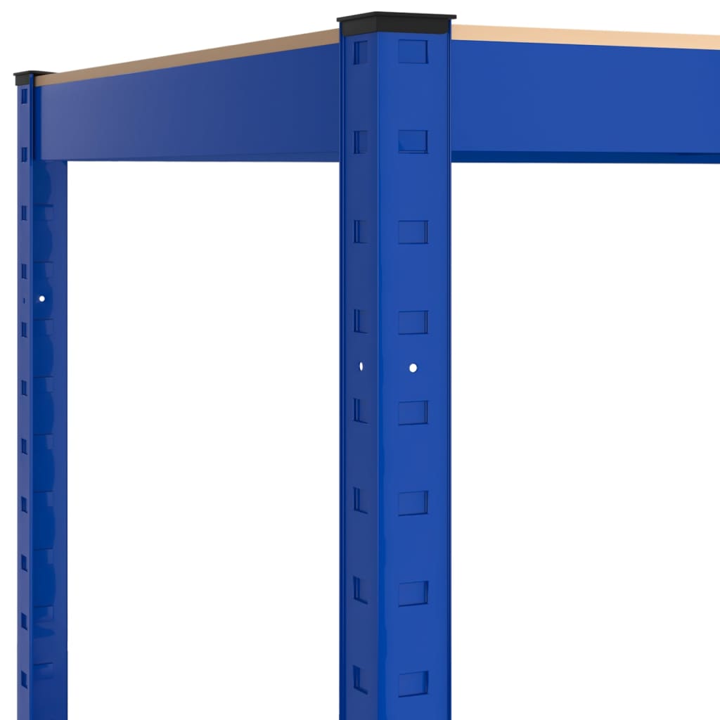 vidaXL 5-Layer Shelves 4 pcs Blue Steel&Engineered Wood
