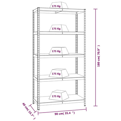 vidaXL 5-Layer Shelves 4 pcs Blue Steel&Engineered Wood