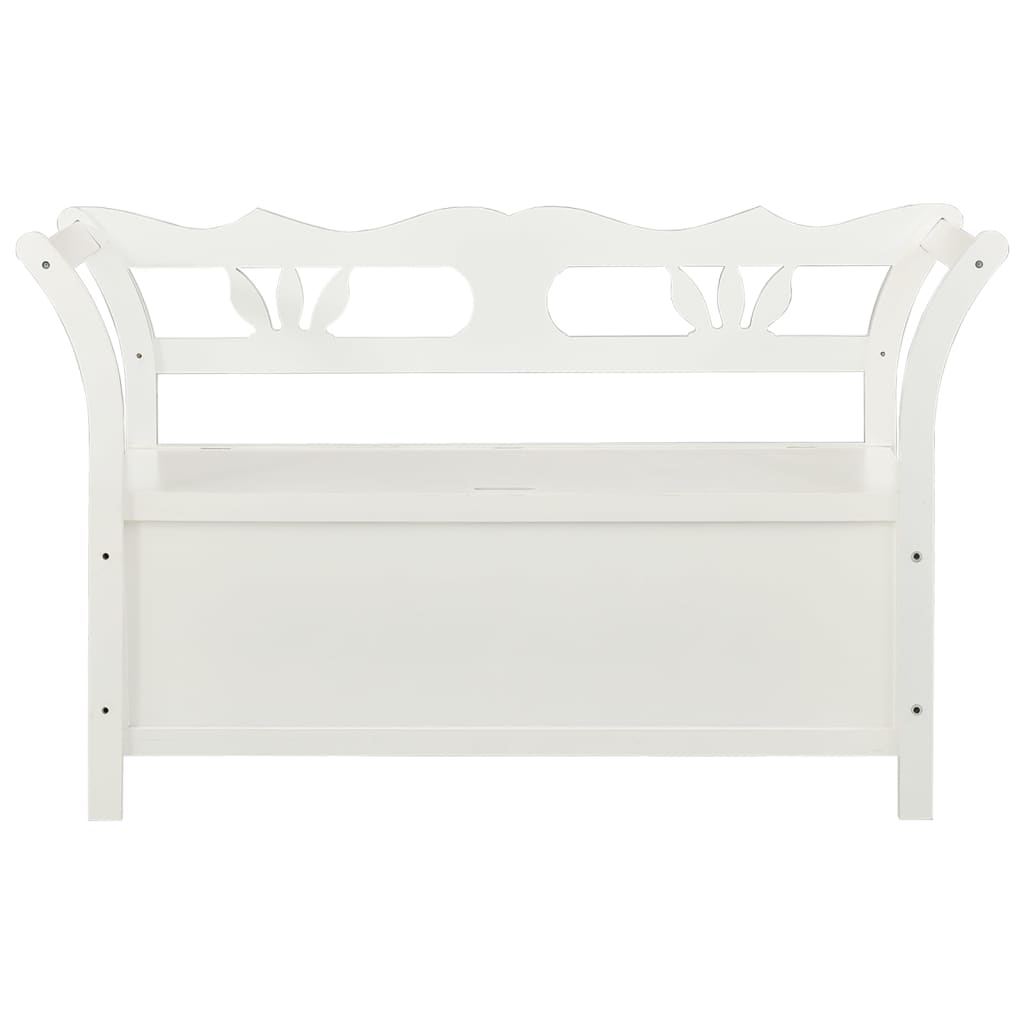 vidaXL Bench White 107x45x75.5 cm Solid Wood Fir